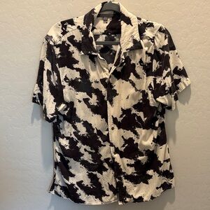 John Varvatos Black and White Casual Button Down Shirt